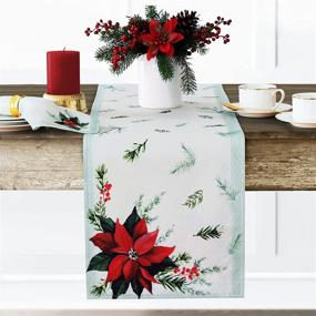 img 4 attached to Lintex Stonewashed Traditional Christmas Poinsettia