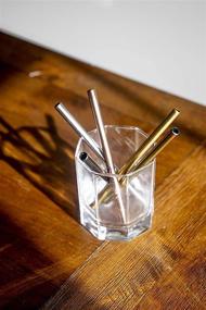 img 2 attached to 🍹 Set of 5 Stainless Steel Reusable Cocktail Straws with Cleaning Brush by Ello