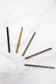 img 3 attached to 🍹 Set of 5 Stainless Steel Reusable Cocktail Straws with Cleaning Brush by Ello