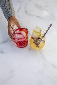 img 1 attached to 🍹 Set of 5 Stainless Steel Reusable Cocktail Straws with Cleaning Brush by Ello