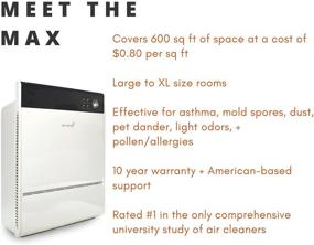 img 3 attached to Oransi Max HEPA Air Purifier for Home with Mold, Dust, and Allergy Cleaning, Ideal for 600 Square Feet Coverage