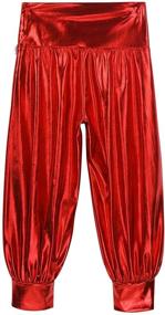 img 1 attached to ACSUSS Kids Boys Girls Shiny Metallic Harem Pants with Chain - Trendy Streetwear for Punk Hip Hop Style