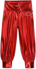 img 2 attached to ACSUSS Kids Boys Girls Shiny Metallic Harem Pants with Chain - Trendy Streetwear for Punk Hip Hop Style