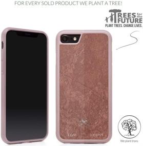 img 1 attached to 📱 Woodcessories - Genuine Stone Phone Case for iPhone SE (2020) / 8/7, EcoBump Stone (Canyon Red)