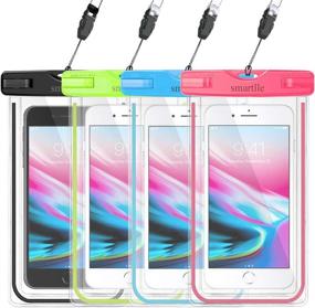 img 4 attached to Smartlle Waterproof Phone Pouch 4 Pack - Universal Waterproof Phone Case for iPhone 11/11 Pro/11 Pro Max/XR/SE/XS/8 7 6S Plus, Samsung Galaxy, and Other Phones Up to 6.9'' - Dry Bag Outdoor Beach Bag