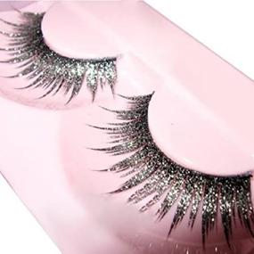 img 1 attached to 🎭 Goege Shiny Silver Long & Thick Exaggerated False Eyelashes for Women & Girls: Perfect for Cosplay, Fancy Ball & Halloween!