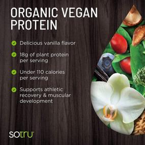 img 3 attached to 🌱 SoTru Vegan Protein Shake, Vanilla - 18.5 oz. - Whole Food, Plant-Based Protein Powder with Green Superfoods, Enzymes & Probiotics - USDA Certified Organic, Non-GMO, Gluten-Free - 21 Servings: The Ultimate Vegan Protein Shake for Optimal Health