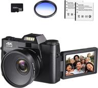 📷 high-resolution 4k digital vlogging camera with wifi, 1080p hd video, and 48mp image quality – perfect for youtube (+32gb sd card & 2 batteries) logo