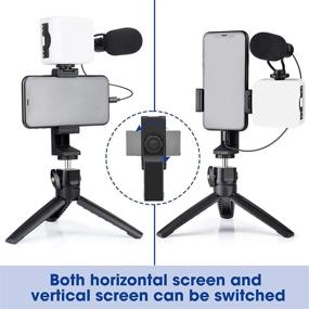 img 3 attached to 📸 EACHSHOT Vlogging Kit with Vlog Mic, LED Light, Tripod Stand, Phone Holder, Cables - Portable Video Recording Equipment for iPhone, Android, Smartphone, Cellphone - Ideal for YouTube, TikTok, Twitch Live Streaming & More