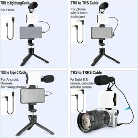 img 2 attached to 📸 EACHSHOT Vlogging Kit with Vlog Mic, LED Light, Tripod Stand, Phone Holder, Cables - Portable Video Recording Equipment for iPhone, Android, Smartphone, Cellphone - Ideal for YouTube, TikTok, Twitch Live Streaming & More