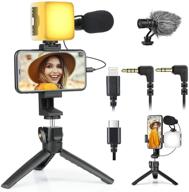 📸 eachshot vlogging kit with vlog mic, led light, tripod stand, phone holder, cables - portable video recording equipment for iphone, android, smartphone, cellphone - ideal for youtube, tiktok, twitch live streaming & more logo