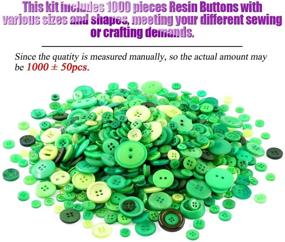 img 1 attached to 🎄 1000Pcs Green Craft Buttons for Christmas Sewing Decorations, 2 and 4 Holes Red Round Craft Resin Sewing Buttons - Suitable for Art & Crafts DIY Projects and Decor