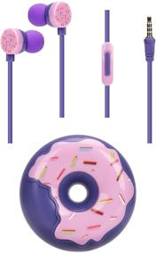 img 4 attached to Cute Kids Earbuds with Mic: Wired Headphones for School - Purple