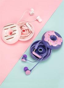 img 1 attached to Cute Kids Earbuds with Mic: Wired Headphones for School - Purple