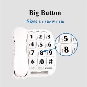 img 4 attached to 📞 JeKaVis JF11W Big Button Corded Phone: Amplified & Handsfree Speakerphone for Elderly Hearing Impaired Seniors