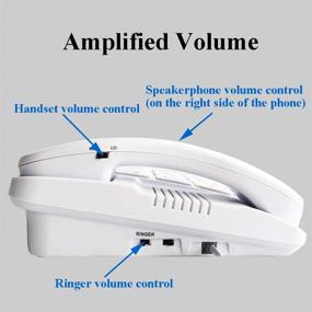 img 3 attached to 📞 JeKaVis JF11W Big Button Corded Phone: Amplified & Handsfree Speakerphone for Elderly Hearing Impaired Seniors