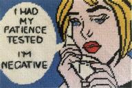 patience tested color printed how needlepoint logo