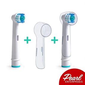 img 2 attached to 🪥 Oral B Braun Replacement Brush Heads - Pack of 4 Precision Clean Electric Toothbrush Heads incl. 4 Bonus Travel Covers