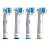 🪥 oral b braun replacement brush heads - pack of 4 precision clean electric toothbrush heads incl. 4 bonus travel covers logo