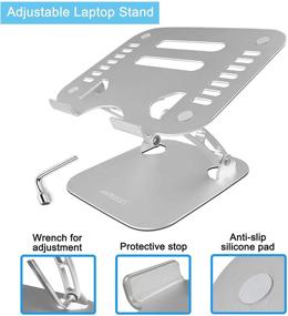 img 3 attached to 👨 Awezon регулируемая подставка для ноутбука для стола - подставка для MacBook: портативное, эргономичное алюминиевое держатель для планшетов и ноутбуков.