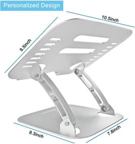 img 2 attached to 👨 Awezon регулируемая подставка для ноутбука для стола - подставка для MacBook: портативное, эргономичное алюминиевое держатель для планшетов и ноутбуков.