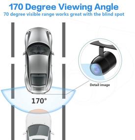 img 2 attached to 🚗 Камера заднего вида для автомобиля, Esky Mini HD цветная CMOS-камера с углом обзора 170°, ночным видением и защитой от влаги, парковочная камера для грузовика, автомобиля, дома на колесах SUV - боковая/передняя камера заднего вида