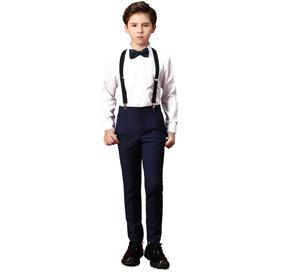 img 4 attached to Classic Tuxedo Wedding Bearer Outfit: Stylish Dresswear Boys' Clothing, Suits & Sport Coats
