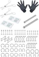 💉 orazio 84pcs professional piercing kit: stainless steel 14g 16g belly tongue tragus nipple lip nose ring body jewelry set logo