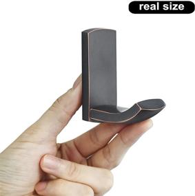img 4 attached to 🛁 BigBig Home Oil Rubbed Bronze Towel Hooks: Elegant Bathroom Hand Coat Hook, Antique Brass Robe Hooks - Wall Mounted Clothes Hangers (2 Pack)