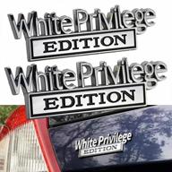 🔶 улучшенная белая привилегия эмблема знака фендера - значок белой привилегированной эмблемы с оптимизированным баджслайдом для автомобиля клейкая наклейка хром черный (1 шт., золото) логотип