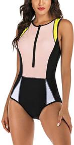 img 4 attached to SEBOWEL Sleeveless Surfing Swimwear Swimsuit