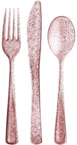 img 1 attached to Plastic Cutlery Combo Rose Glitter