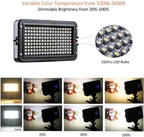 img 2 attached to 💡 VILTROX VL-162T CRI95+ Светодиодный видео свет с переносной фото-панелью, подходит для камеры, зеркального фотоаппарата и видеокамеры, регулируемая яркость, комплект включает батарею, зарядное устройство, высокую яркость, двухцветный 3300K-5600K, белый фильтр и ЖК-дисплей.