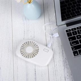 img 1 attached to 🔌 Portable Fan, Mini Pocket Fan with 2 Speed Adjustable, Small Handheld Camera-Style Personal Fan USB Rechargeable or Battery Powered, for Travel, Camping, and Outdoor Activities (White)