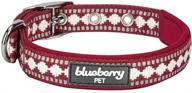 🐾 soft & safe 3m reflective jacquard neoprene padded dog collars in 9 vibrant colors by blueberry pet logo