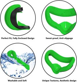 img 2 attached to 🎮 Enhance Your Oculus Quest 2 Experience with TOMSIN Touch Controller Grip Cover Set - Green (Includes Silicone Face Cover, Lens Cover, Handle Strap Combo)