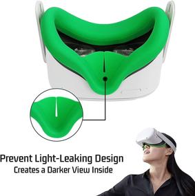 img 3 attached to 🎮 Enhance Your Oculus Quest 2 Experience with TOMSIN Touch Controller Grip Cover Set - Green (Includes Silicone Face Cover, Lens Cover, Handle Strap Combo)