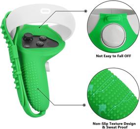 img 1 attached to 🎮 Enhance Your Oculus Quest 2 Experience with TOMSIN Touch Controller Grip Cover Set - Green (Includes Silicone Face Cover, Lens Cover, Handle Strap Combo)