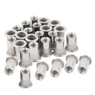 🔩 high-quality 40pcs m6 rivet nuts: stainless steel threaded insert nutsert rivnuts with m6-1.0 threads logo