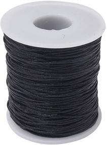 img 3 attached to Waxed Polyester Cord: Waterproof Black String for Jewelry Making, Crafting - 1mm x 100 Yards