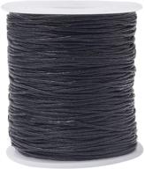 waxed polyester cord: waterproof black string for jewelry making, crafting - 1mm x 100 yards logo