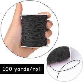 img 1 attached to Waxed Polyester Cord: Waterproof Black String for Jewelry Making, Crafting - 1mm x 100 Yards