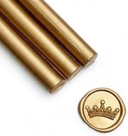 💌 mailable glue gun sealing wax sticks for wax seal stamp - metallic antique gold | ideal for wedding invitations, cards, envelopes, snail mails, wine packages | christmas gift idea | pack of 8 logo