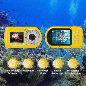 img 2 attached to 📷 Top-Quality Waterproof Underwater Camera for Snorkeling - 1080P FHD, 20MP, Dual Screen, Anti Shake, Selfie, 16x Digital Zoom