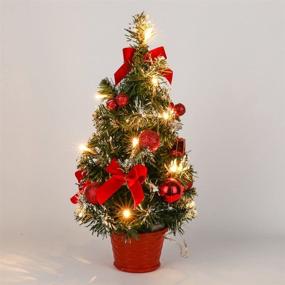 img 2 attached to 🎄 Forart Christmas Tree Ornaments 15.7&#34; Tall Battery Powered Desktop Christmas Tree - Tabletop Hanging Decorations (Ship from USA)