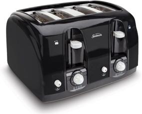 img 3 attached to 🍞 Black Sunbeam 4-Slice Toaster with Wide Slots (003911-100-000)