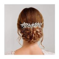 💍 silver rhinestone artio bride wedding hair comb: elegant hair accessories for women and girls - hc015 logo