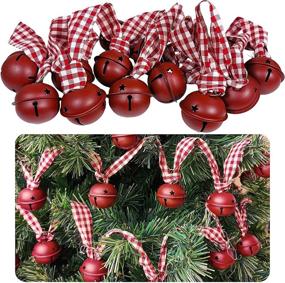 img 3 attached to 🔔 6 Yards Rustic Christmas Metal Sleigh Bells Garland - Country Charm Jingle Bells Checked Ribbon Hanging Garland for Vintage Farmhouse Holiday Winter Tree Mantle Banister Decoration