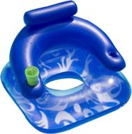 🏊 aqua-cliner lazy lounger inflatable pool float with cup holders - adult, blue (model: 950438) логотип