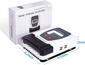 img 1 attached to 🔋 HUGOOME PWM Solar Charge Controller 30A, Compatible with Li Sealed Gel Flooded Batteries, 12V/24V Solar Panel Battery Regulator with 4 USB Ports and an LCD Display, Built-in Screwdriver